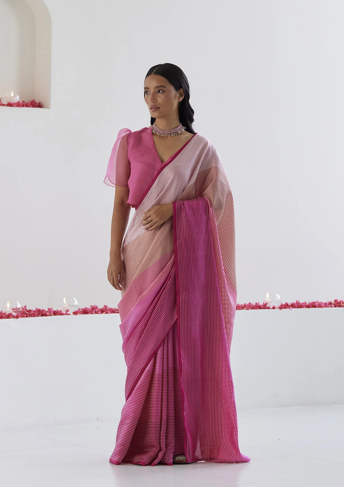 Prism Delight: Chiffon Saree